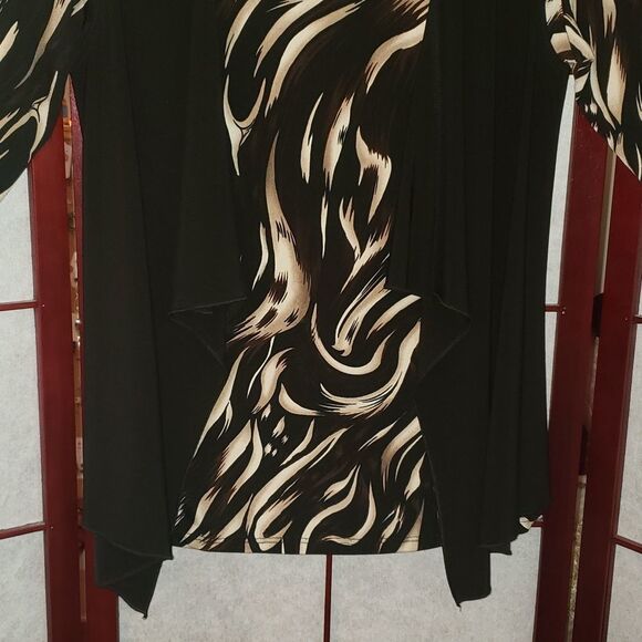 Claudia Richard Black & Tan Designer Blouse - Picture 3 of 6